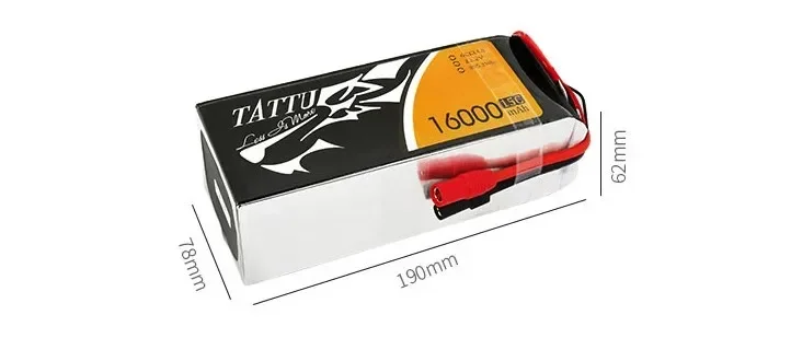 TATTU 16000mAh 22.2V 6S LiPO Battery 15C for Big Load Multirotor Hexacopter  agricultural