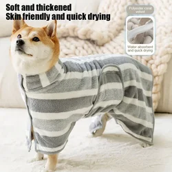 Dog Bathrobe Fully Wrapped with Bath Towel Quick Drying Absorbent Bath Towel Pet Comforter Cat Bath Towel