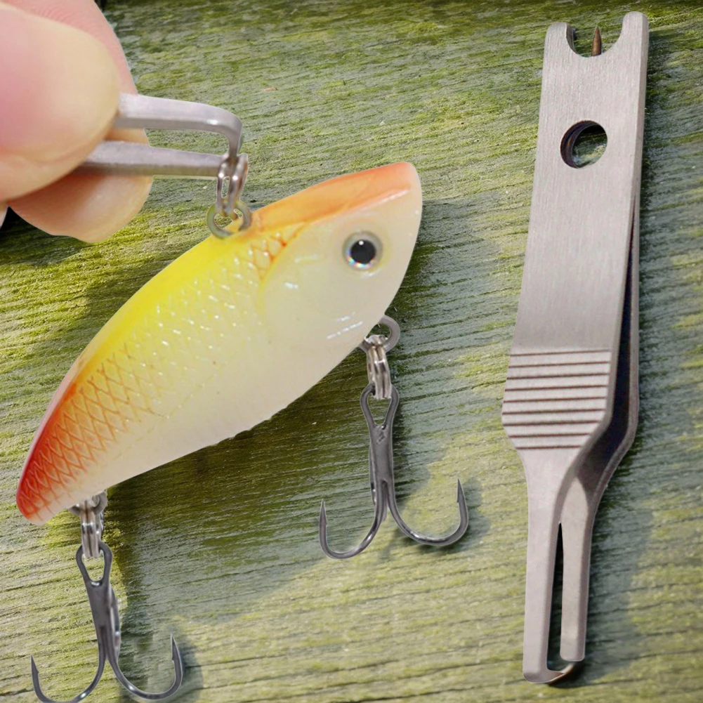 Angelschnur Pinzette Cutter Schnell Split Ringe Opener Multifunktionale Haken Auge Reiniger Lockt Ringe Opener Angeln Zubehör