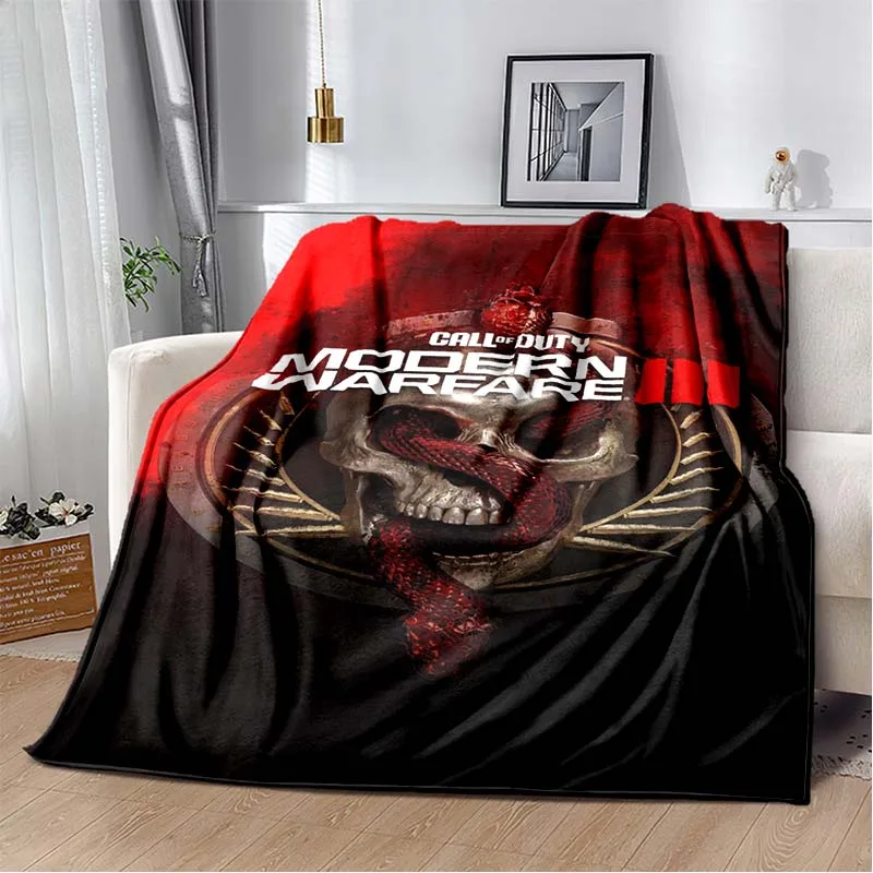 Call of Duty Game Print Flannel Blanket Cozy Warm Throw Sofa Bedroom Present Indoor Home Holiday Lounge Seasonal Bedding Decor