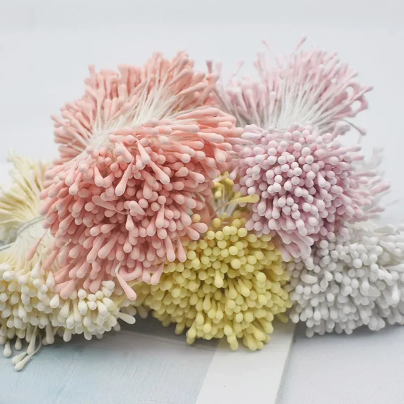 400Pcs Moulti Options Artificial Flower stamen Mini Pearl Floral pistil For Flower Arrangements and DIY Hearts Home Decoration