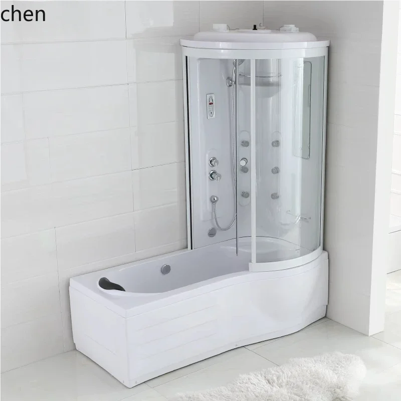 HT high-grade integral shower room with bathtub and bathroom integrated L-shaped bath room home decoration accessories