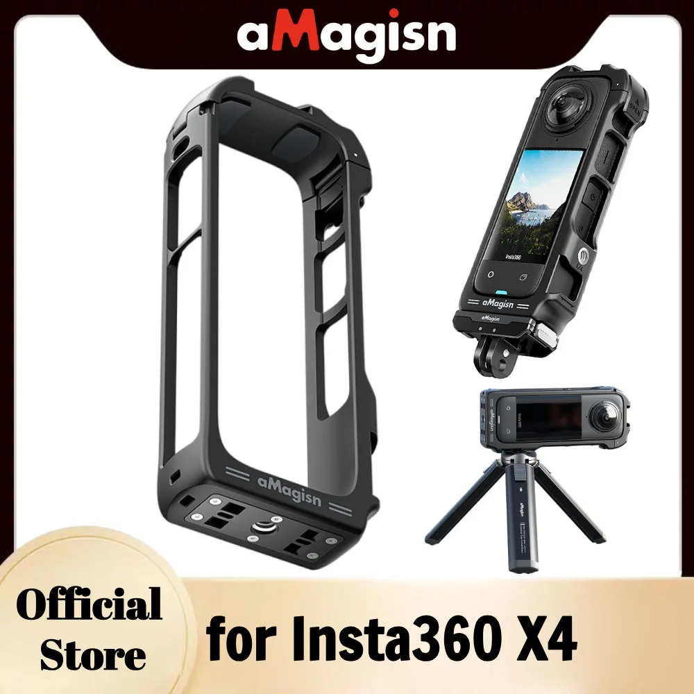 aMagisn Plastic Cage for Insta360 X4,Protective Housing Frame Compatible Quick Release Mount，Insta360 X4  Protection Accessories