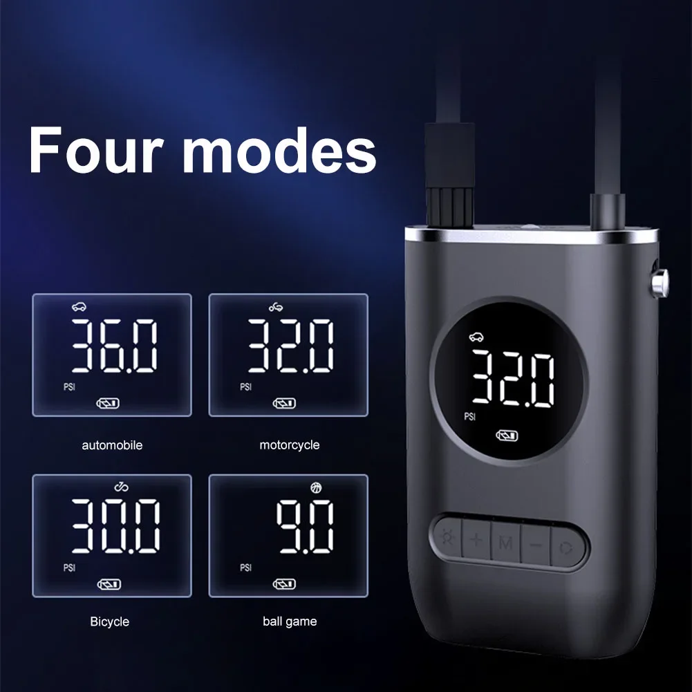미니 휴대용 자동차 전기 공기 펌프, 무선 타이어 팽창기, 자동차 오토바이 자전거 공용 공기 압축기 펌프