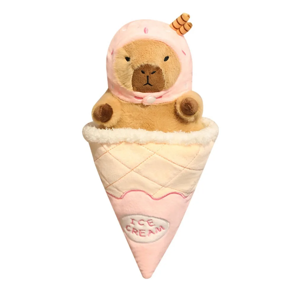 

Ice Cream Cone Capybara Plush Toy Cross Dressing Detachable Capybara Plush Doll Fluffy Soft Capybara Stuffed Doll