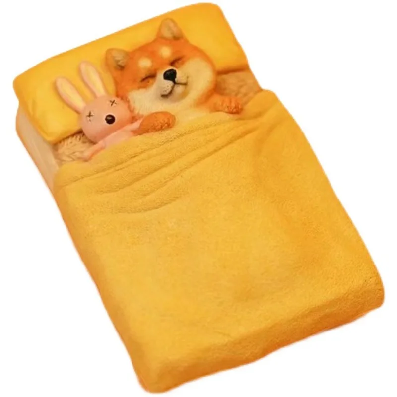 Single Dog 2.0 Cute Healing System Sleeping Shiba Inu Figure Model Refrigerator Sticker Ornament