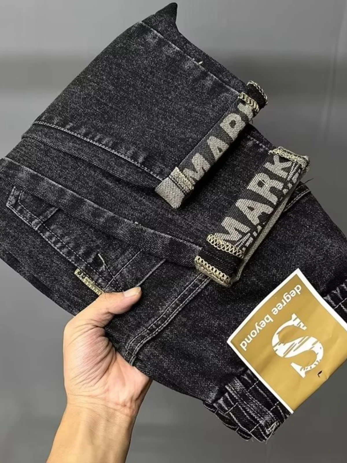 Bla Elastic Waist Loose Fit Men's Jeans Trendy Brand Stretchy Casual Harem Long Pants Autumn Winter New Sle Cotton Stretc...
