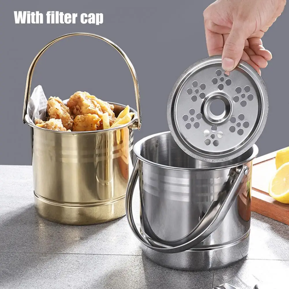 Stainless Steel Ice Bucket with Removable Ice Strainer Bar Wine Champagne Cooler for Beer Red Wine Snacks Bucket for Home Bar
