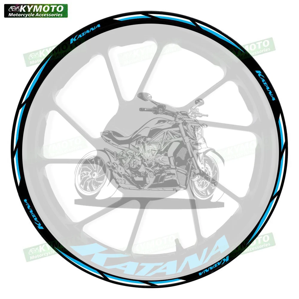 

For KATANA motorcycle accessories 17 inch front and rear wheel stickers fairing rims modified reflective decals decoration