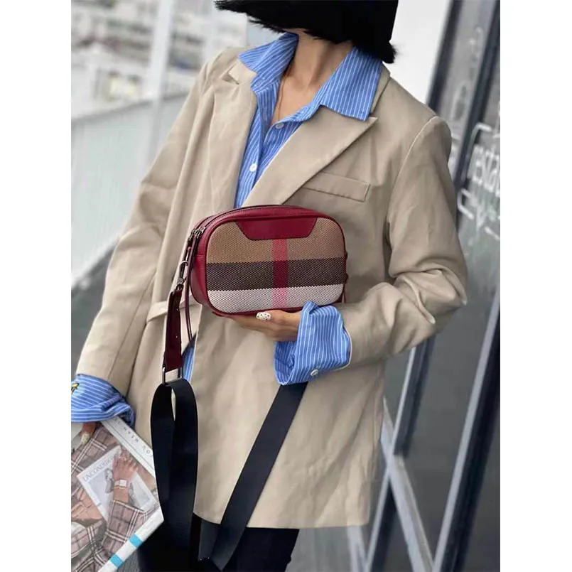 Canvas  Retro Unisex Patchwork Pattern Tassels Shoulder Crossbody Bag Belt Small Square Lady Mini Purse