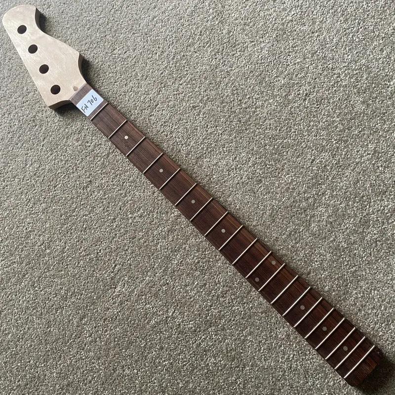 

FN706 4 String Electric Bass Neck Unfinished Version Custom Order Maple Neck with Rosewood Trussrod Inlay 20 Frets Standard