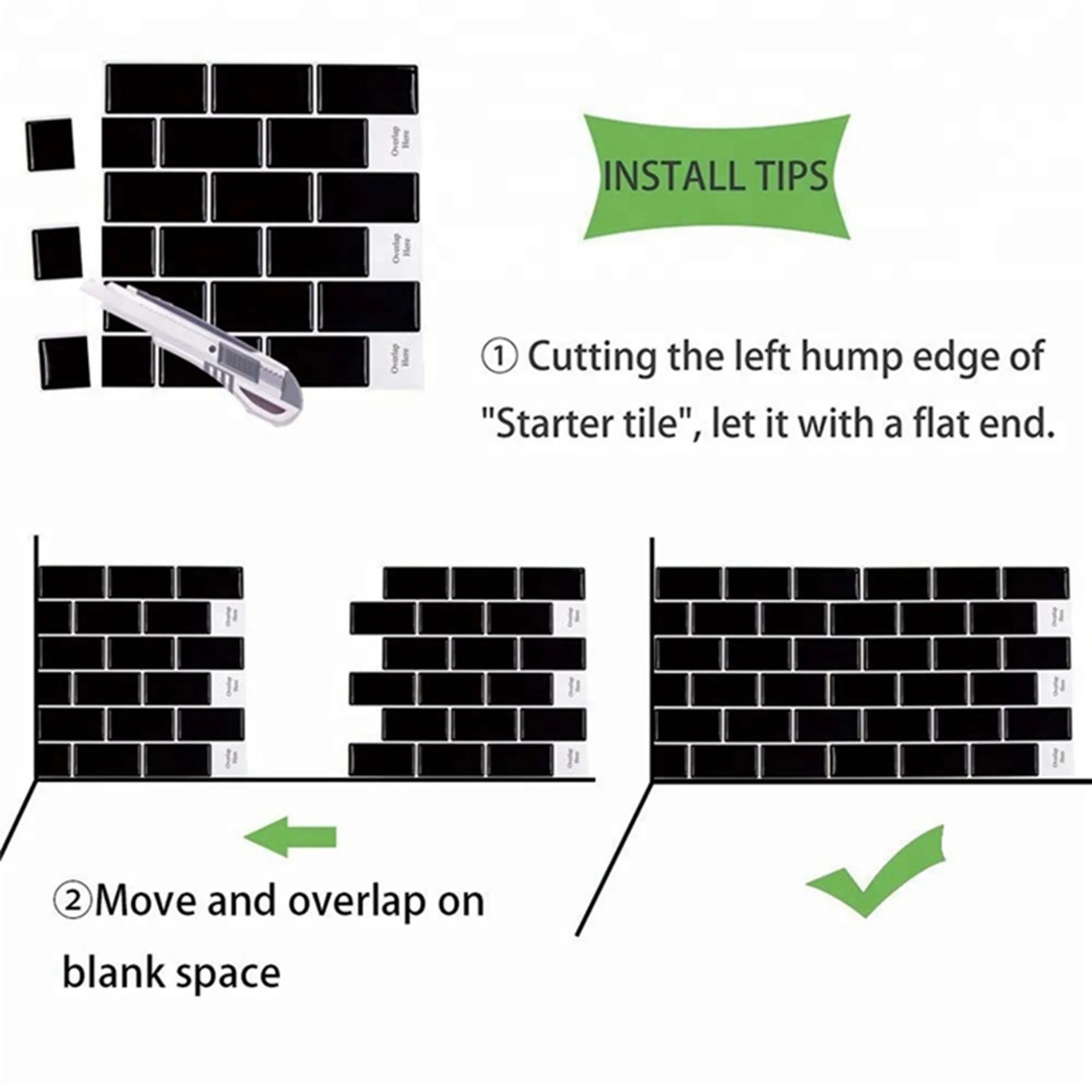 4X 3D Wall Stickers Brick Wallpaper Tile For Kitchen Bathroom Backsplash Aunty-Tile Home Decoration 30X30cm