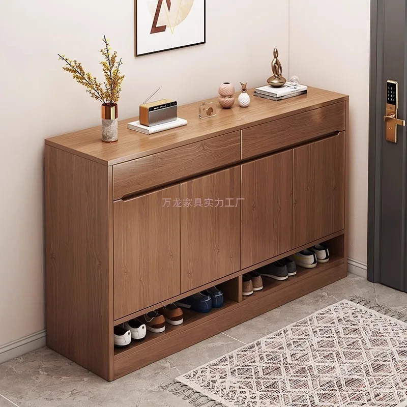 

Shoe cabinet household entrance indoor new 2024 explosion solid wood color outer corridor entrance large capacity shoe rack