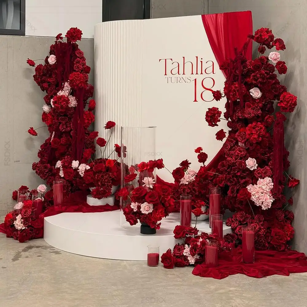 

Popular White Rectangle PVC Wedding Stage Backdrop Board With 3d Craft FSDKX Decoration for Party Events