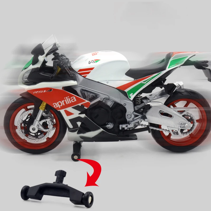 Modelo de motocicleta Aprilia RSV4 RR1000, aleación fundida a presión, colección de coches de juguete, Autobike, amortiguador corto, todoterreno,