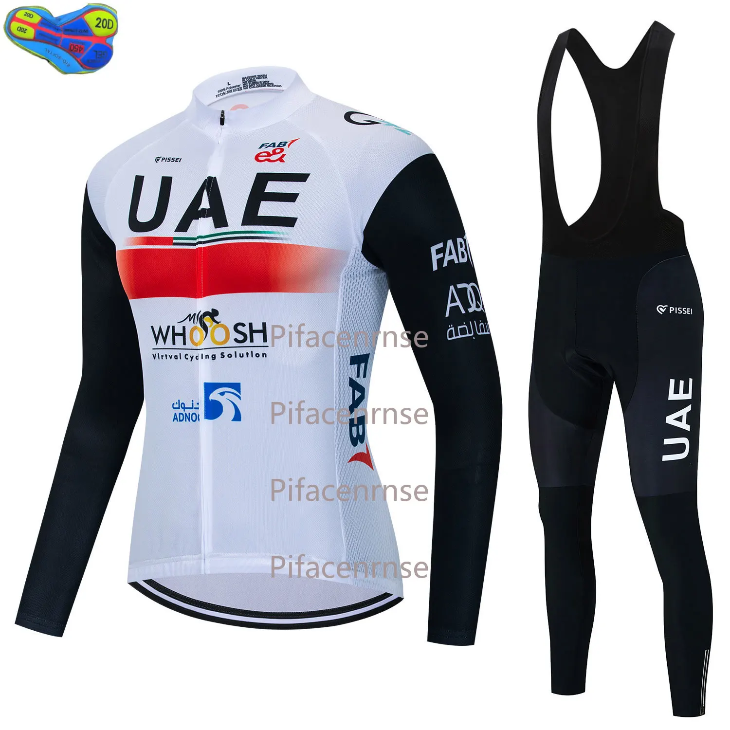 

Men Uae Breathable Cycling Jersey Set Spring Autumn Long Sleeve Cycling Clothing Mountain Bike Bib Pants Ropa Ciclismo Maillot