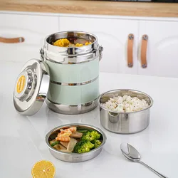 Stainless Insulated Lunch box 1400ML Steel Food Container Thickened Portable Durable Lunch box for Adult Kid Kitchen Accessories