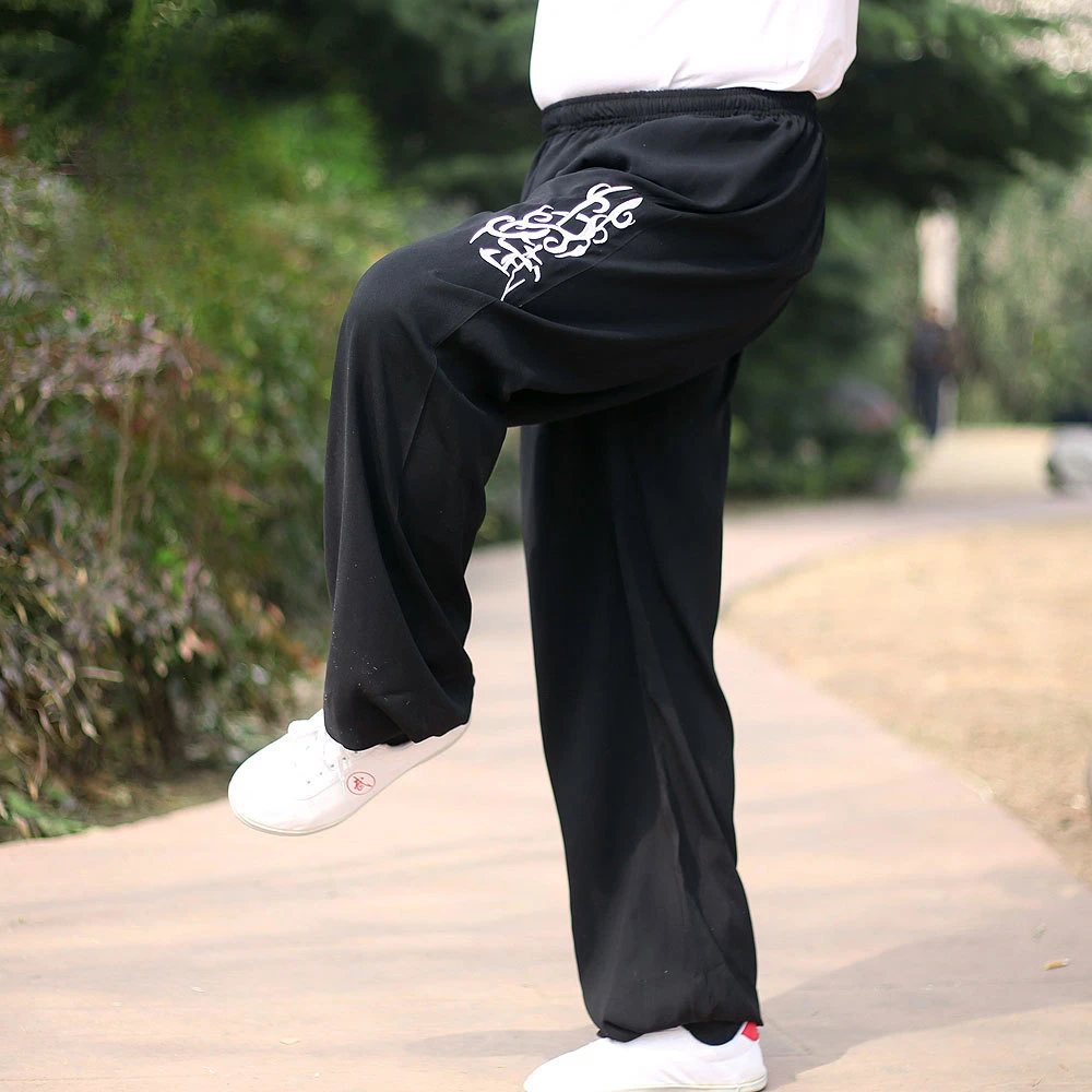 Increase  Tai Chi Pants Male Spring Summer Embroidery Practice Bloomers Woman Taiji Boxing Pants A Martial Art Yoga Pants