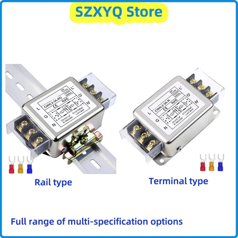 

Power filter module CW4L2-20A 3A 6A 10A 20A power filter terminal type bipolar guide terminal block 220v AC EMI power supply ant