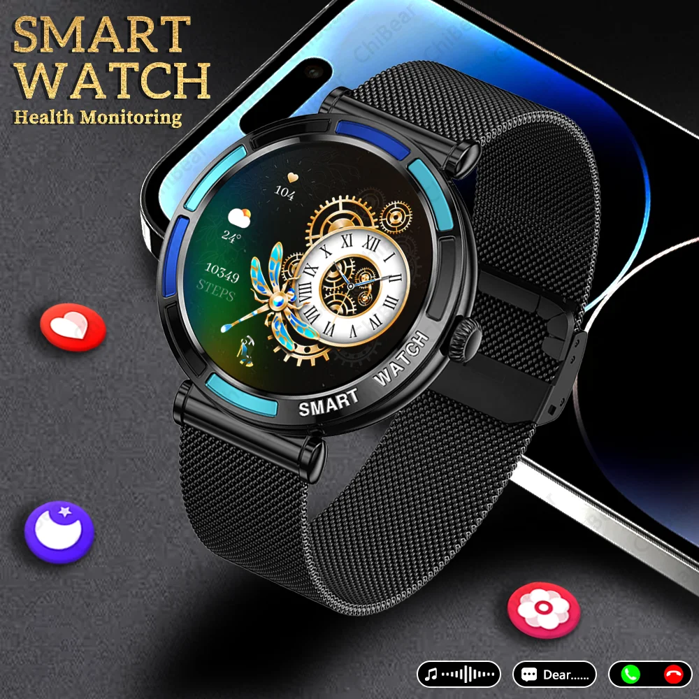

2025 New Business Fashion Smartwatch Bluetooth Call & Music Heart Rate Blood Oxygen Women's Health Track Fitness Smart Watch
