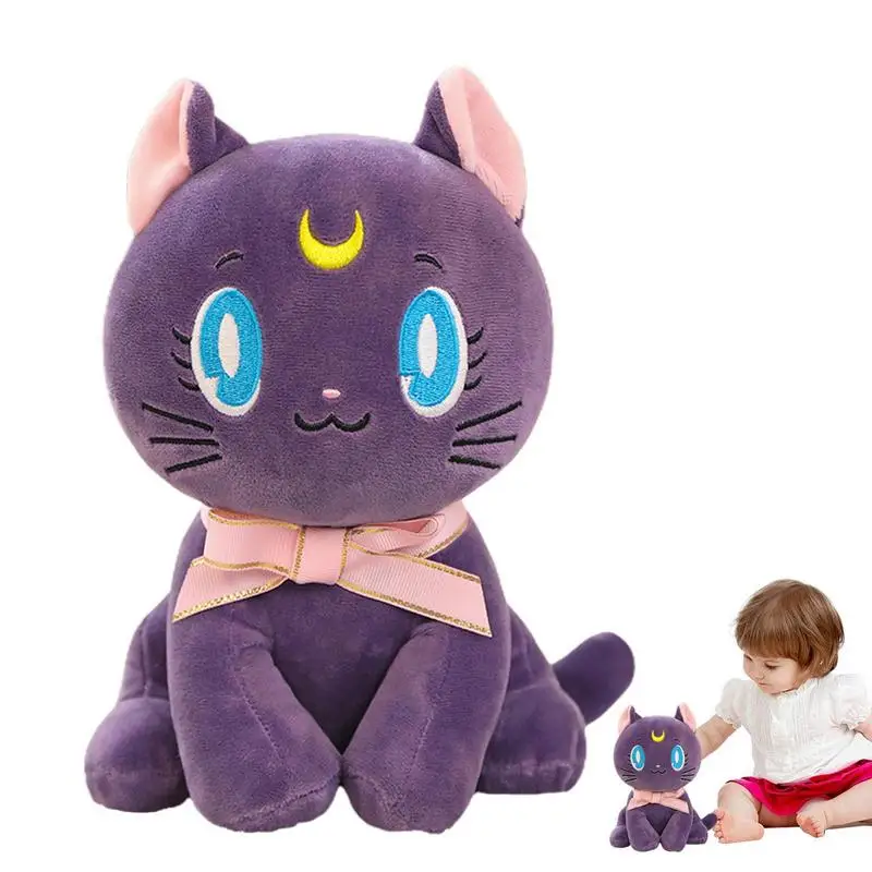 25cm Kawaii Moon Luna Cat Plush Toy Stuffed Animal Anime Moon Cat Doll Plush Pillow Boys Girls Soft Toys Children Birthday Gift