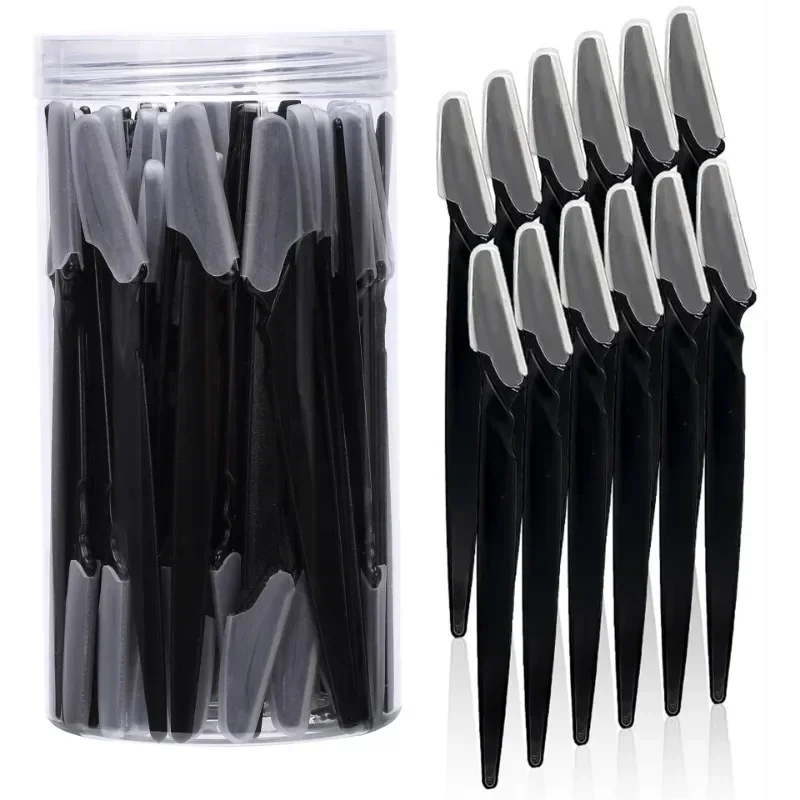 30Pcs/50pcs Bottle Eyebrow Razors Safe Blades Trimming Tools With Container Facial Eye Brow Trimmer In Case Hair Removal Shaver