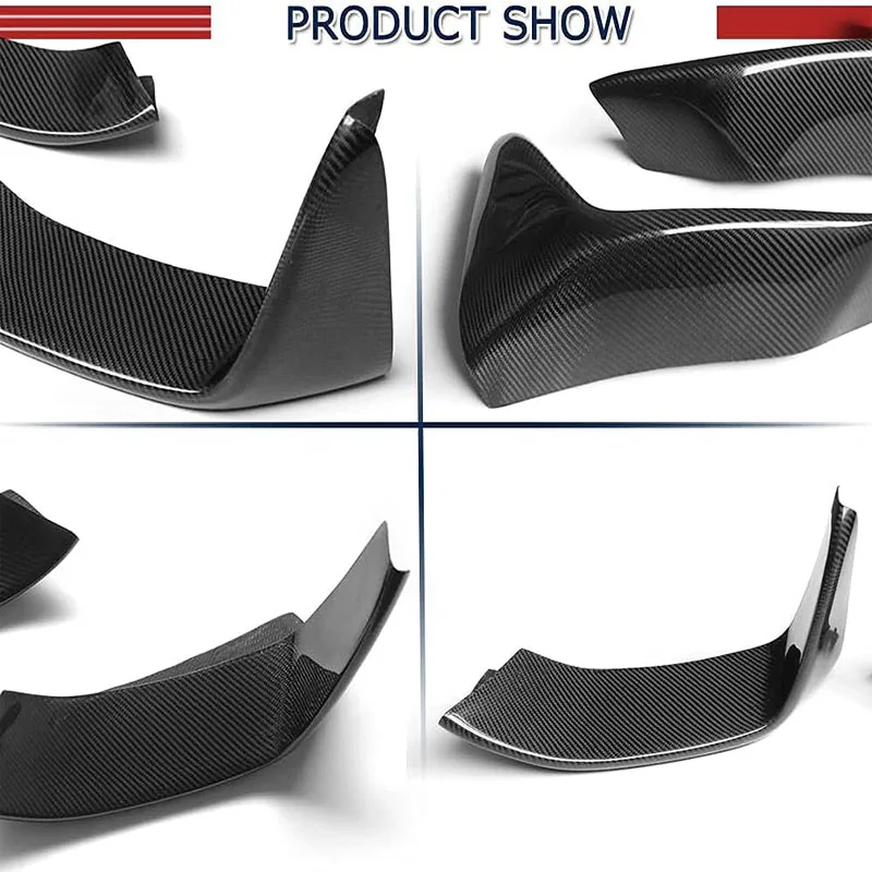 2Pcs Car Front Bumper Splitter Corner Protector Cover Carbon Fiber Look Trim Fit For BMW F80 M3 F82 F83 M4 2014-2020 Accessories