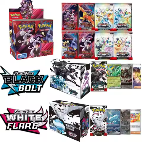 4-36Pack English Pokemon Card New Games Black Bolt White Flare Booster Box Perfect for Pokemon Trade Battle and Transaction Gift