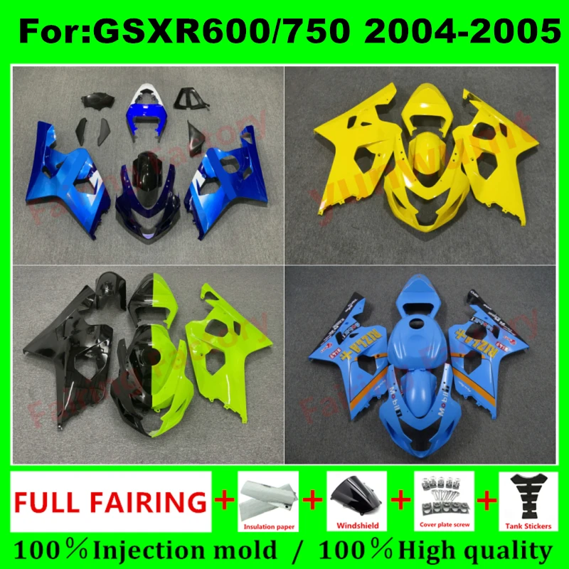 

Fit For GSXR 600 750 2004 2005 K4 gsxr600 gsxr750 04 05 full Fairing ABS Body Kit Motorcycle bodywork Fairings kits zxmt