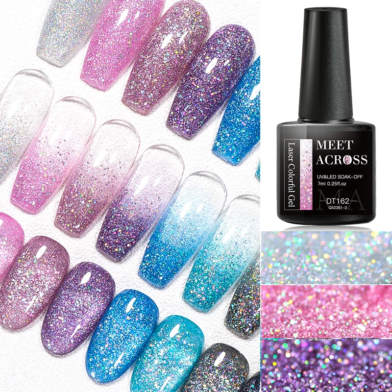 6 قطعة مجموعة طلاء الأظافر هلام بريق تألق بريق شبه دائم نقع قبالة الأشعة فوق البنفسجية هلام الورنيش مسمار الفن الديكور لوازم الأظافر DIY بها بنفسك