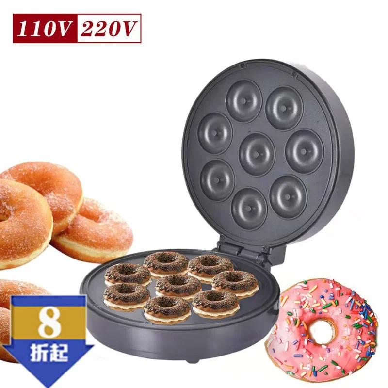 Eight-hole donut cake breakfast European standard 220v US standard 110v waffle sandwich large bread machine