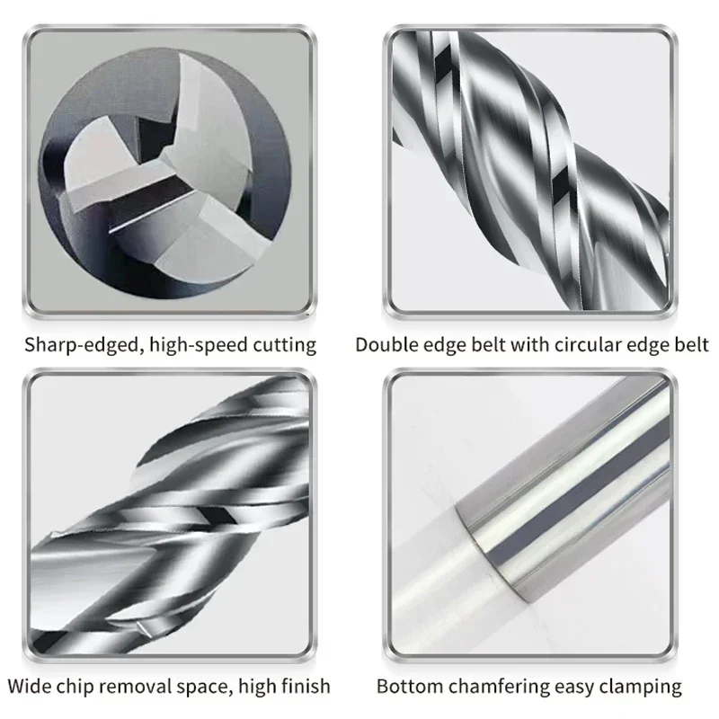 미세 연삭 거울 마감 글로스 알루미늄 밀링 커터, CNC 밀링 공구, 대형 코어 디자인, 카바이드 엔드 밀, 3 플루트