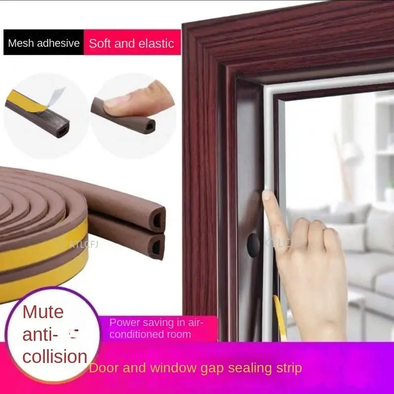 Avoidance Rubber Seal Collision 10M Self Adhesive D Type Doors and for Windows and Door Foam Seal Strip Soundproofing Collision