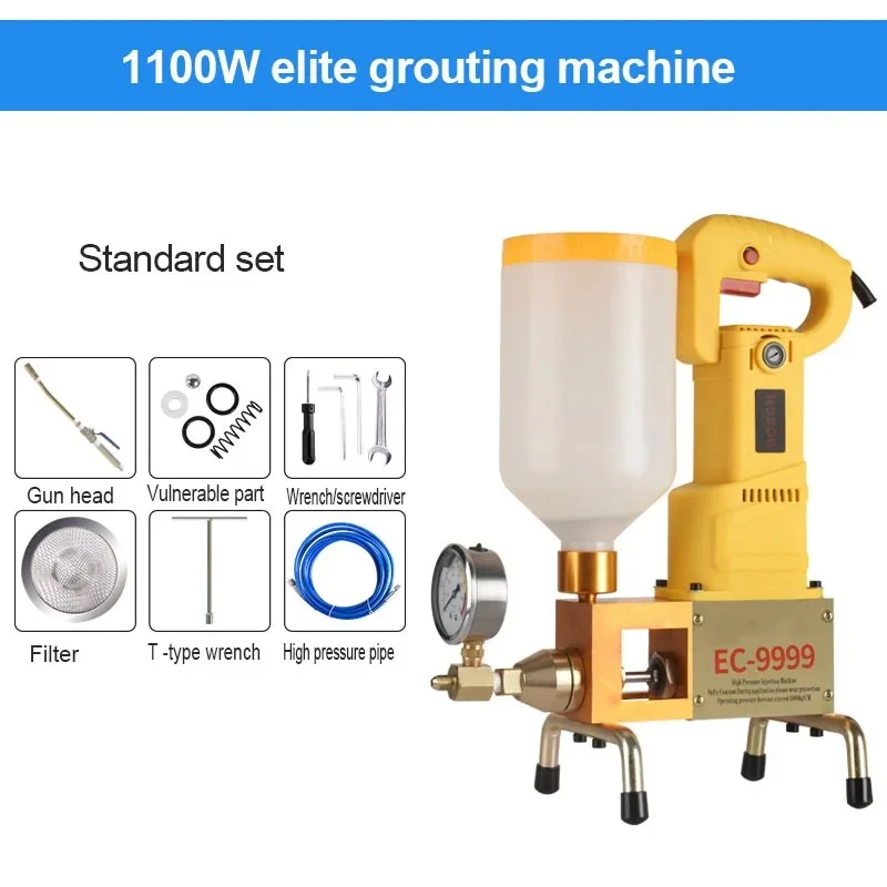 1100W Epoxy/Polyurethane Foam Injection Pump Liquid Leakage Tool Grouting Machine High Pressure Waterproof Grouting Machine