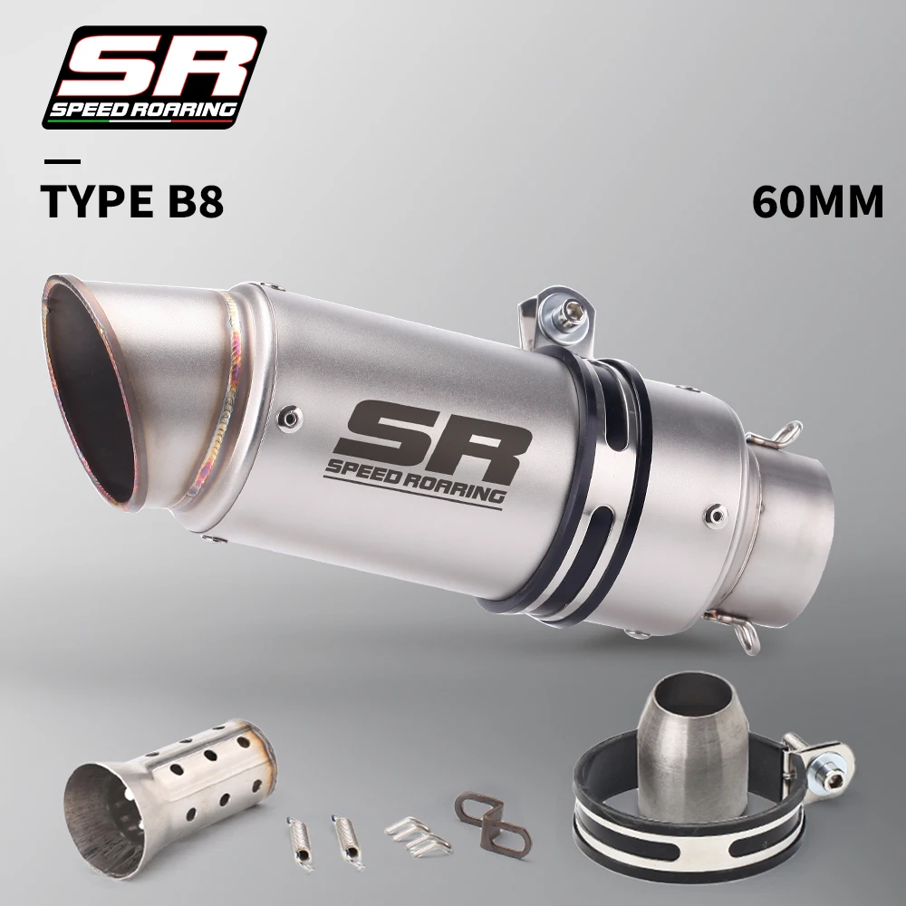 51mm 60mm Universal Motorcycle Exhaust Muffler Silencer Steel with DB Killer-project Z800 900 Z1000 CBR600 S1000RR MT07 MT09 image 3