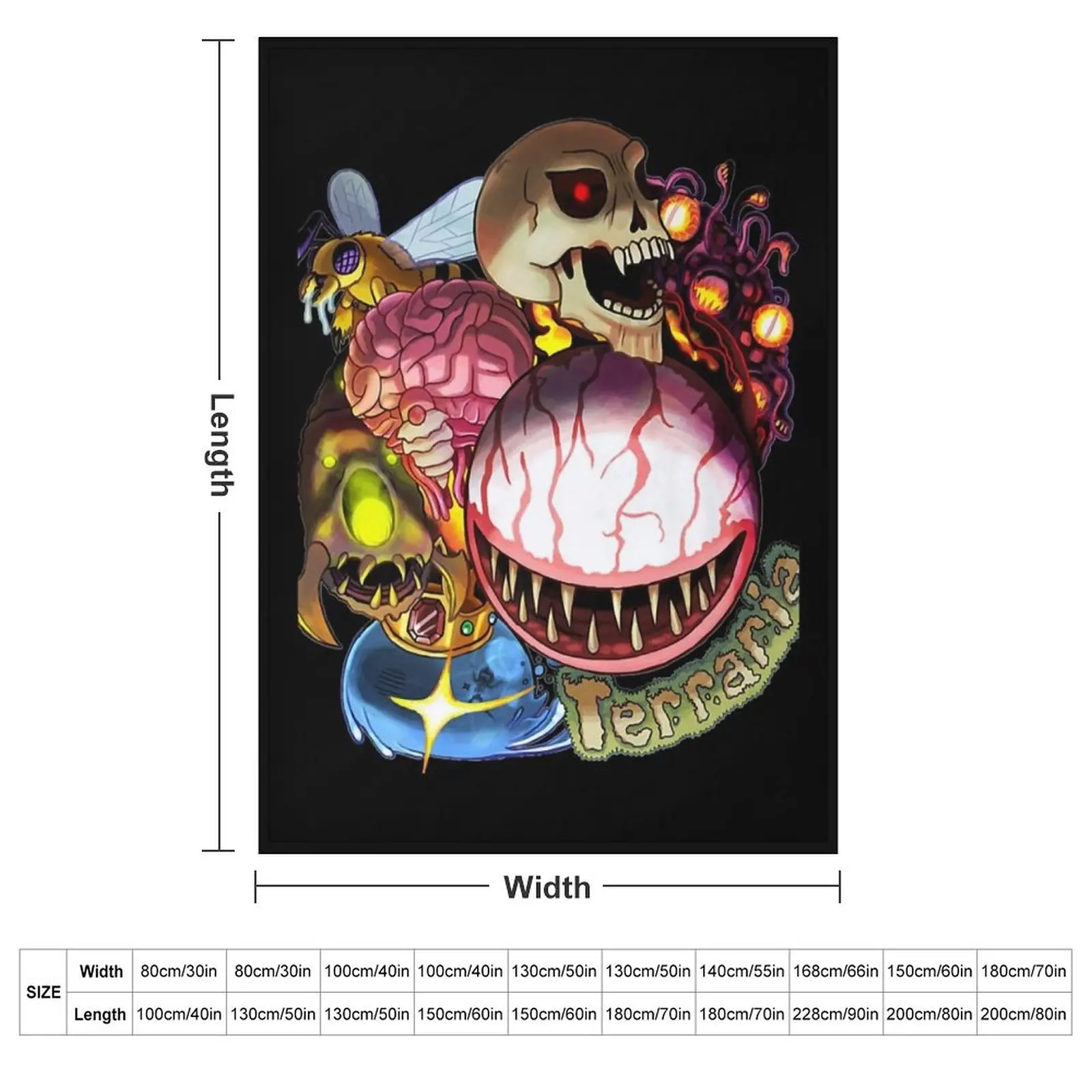 Gifts For Men Terraria Game Boss For Fans Rush Halloween Throw Blanket couch cozy soft plush fuzzy picnic outdoor blanket