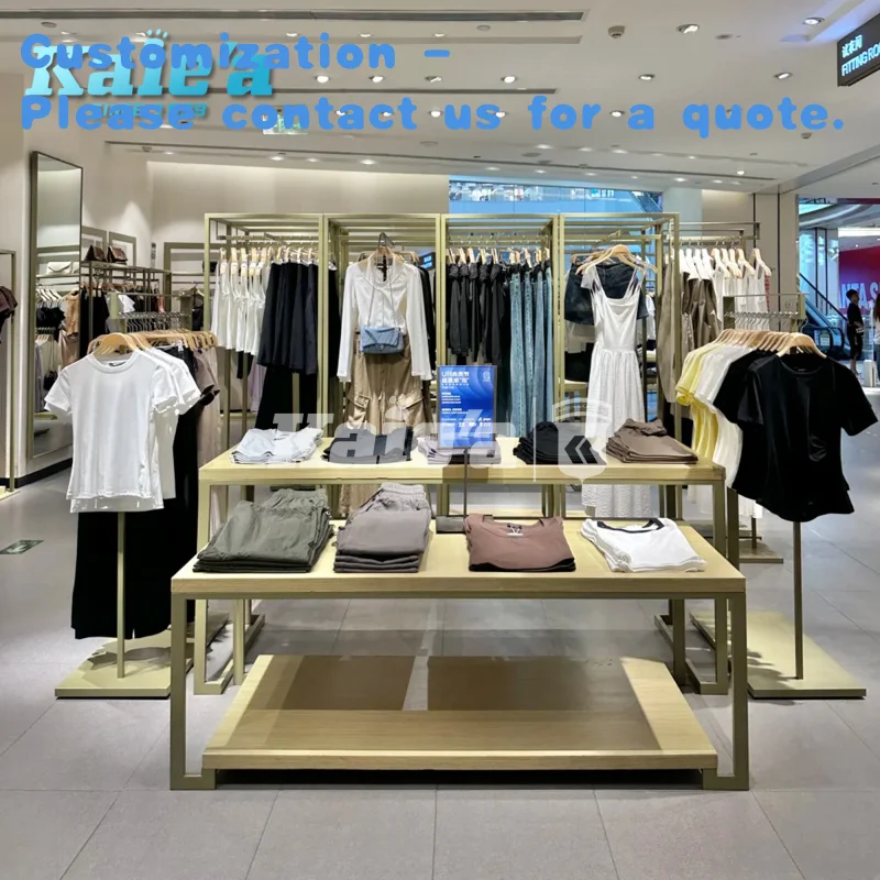 

Custom.Cloth Shop Роскошный розничный светильник Вешалка для одежды Квадратная железная витрина для одежды Металлическая черная вешалка для одежды Одежда Sho