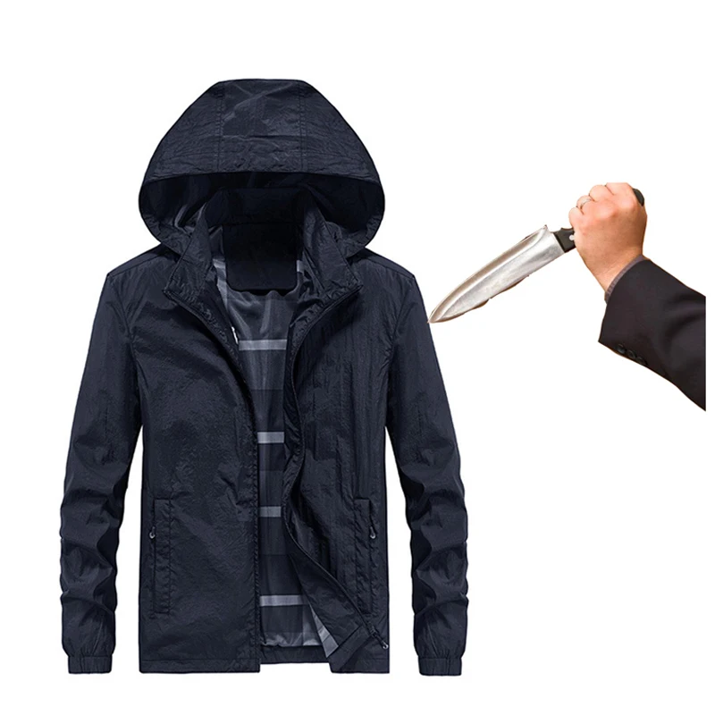 

Security Stab-Proof And Anti-Cut Police Fbi Spring New Simple Jacket Casual Plus Size Can Take Off The Hood Protective Clothing