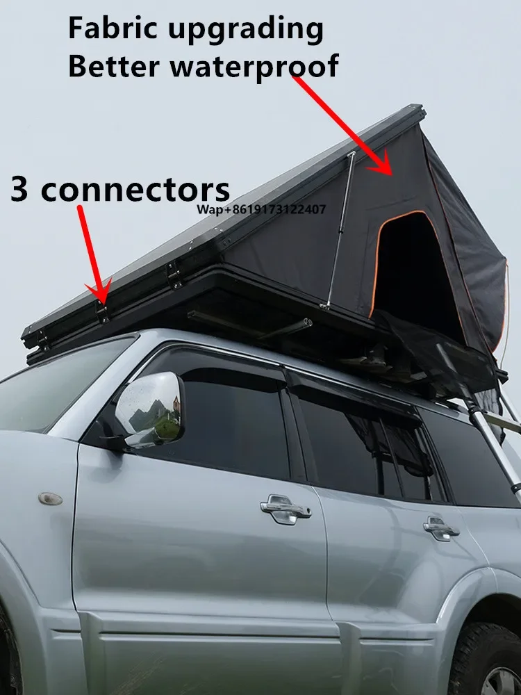 Customize Adventure Triangle Aluminum Hard Shell Roof Top Tent Waterproof Quick Automatic Opening 2-3 Person Cars Dachzelt