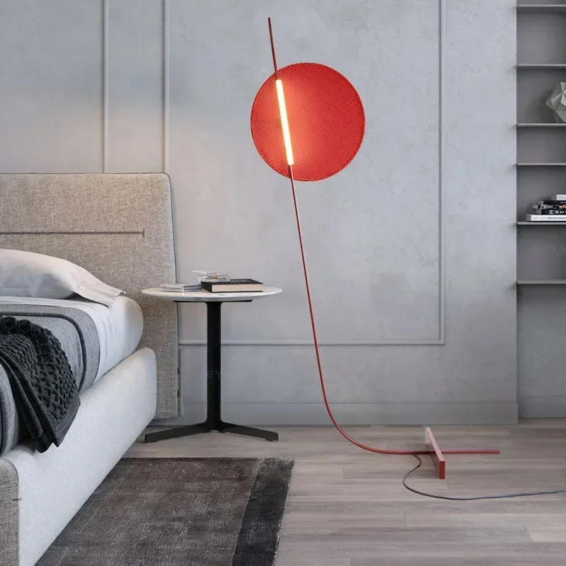 New Red Sun Art Floor Lamp Minimalist Personalized for Living Room Bedroom Designer Creative Light Atmosphere Room Decor