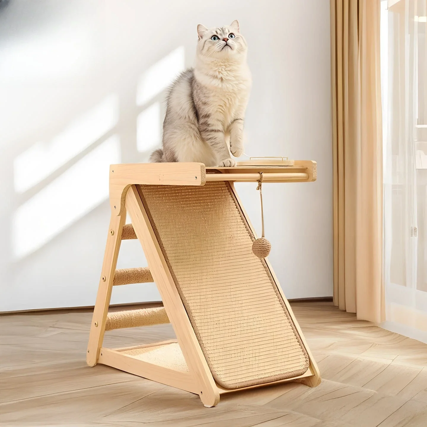 Triangular cat scratching board foldable, scratch-resistant, wear-resistant and non-crumbling integrated, universal in all seas
