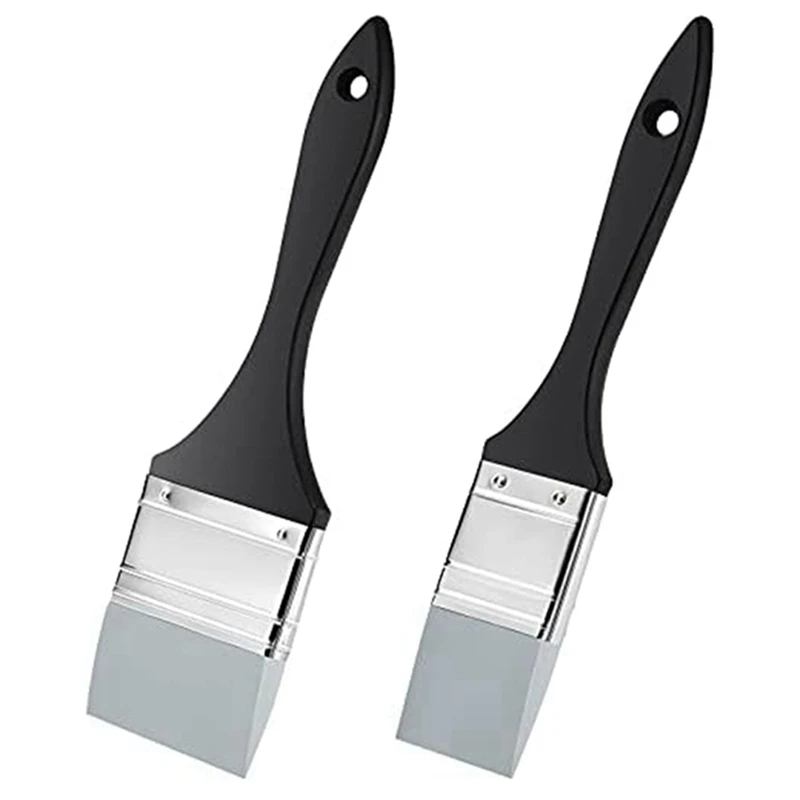 2 buah alat lukisan silikon kuas lukisan untuk lukisan warna ujung lancip (1.5 inci, 2.5 inci)