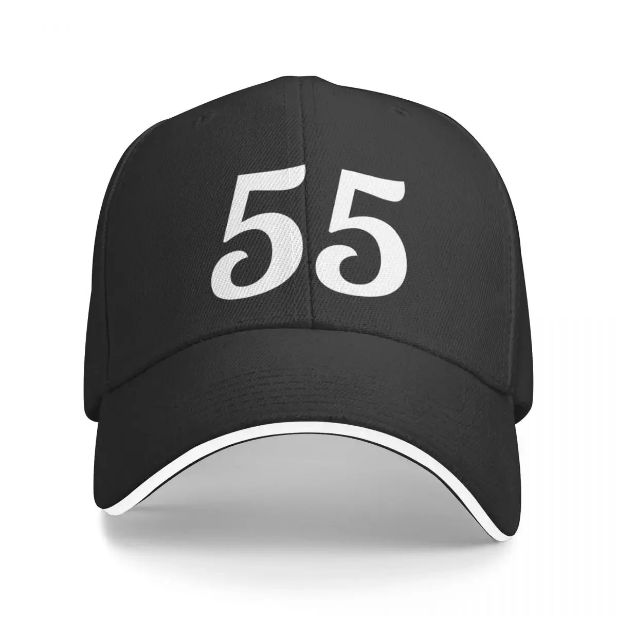 

Number 55 White Baseball Cap Gentleman Hat hard hat Sun Hats For Women Men's