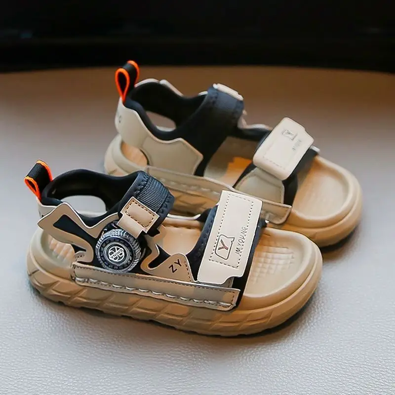 

New 2026 Boys Summer Sandals Korean Style Anti-Slip Soft Sole Casual Beach Shoes for Kids