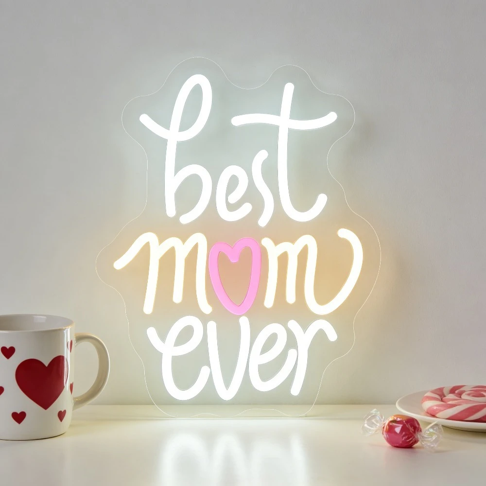 

Неоновая вывеска «Лучшая мама на свете» с LED-подсветкой в форме сердца для спальни, гостиной, домашнего декора. Выразите свою любовь. Идеальный подарок на День матери.