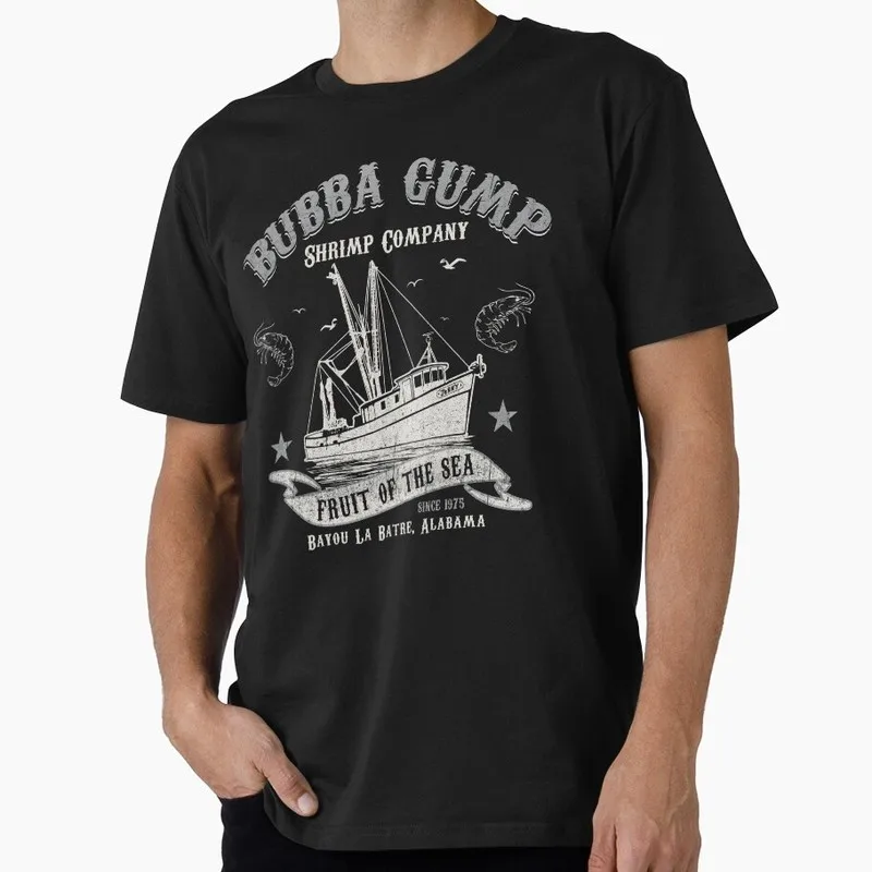 Bubba Gump Jaws Horror Movie Unisex T Shirt Retro Amity Island Great White Shark Graphic Tops Short Sleeve Streetwear Tees