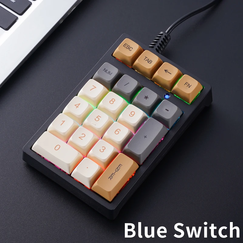 

APAYADO T21 Number Keyboard 21Key Wired Mechanical Number Keyboard,MultiColor Lights for Treasury / Accounting / Finance