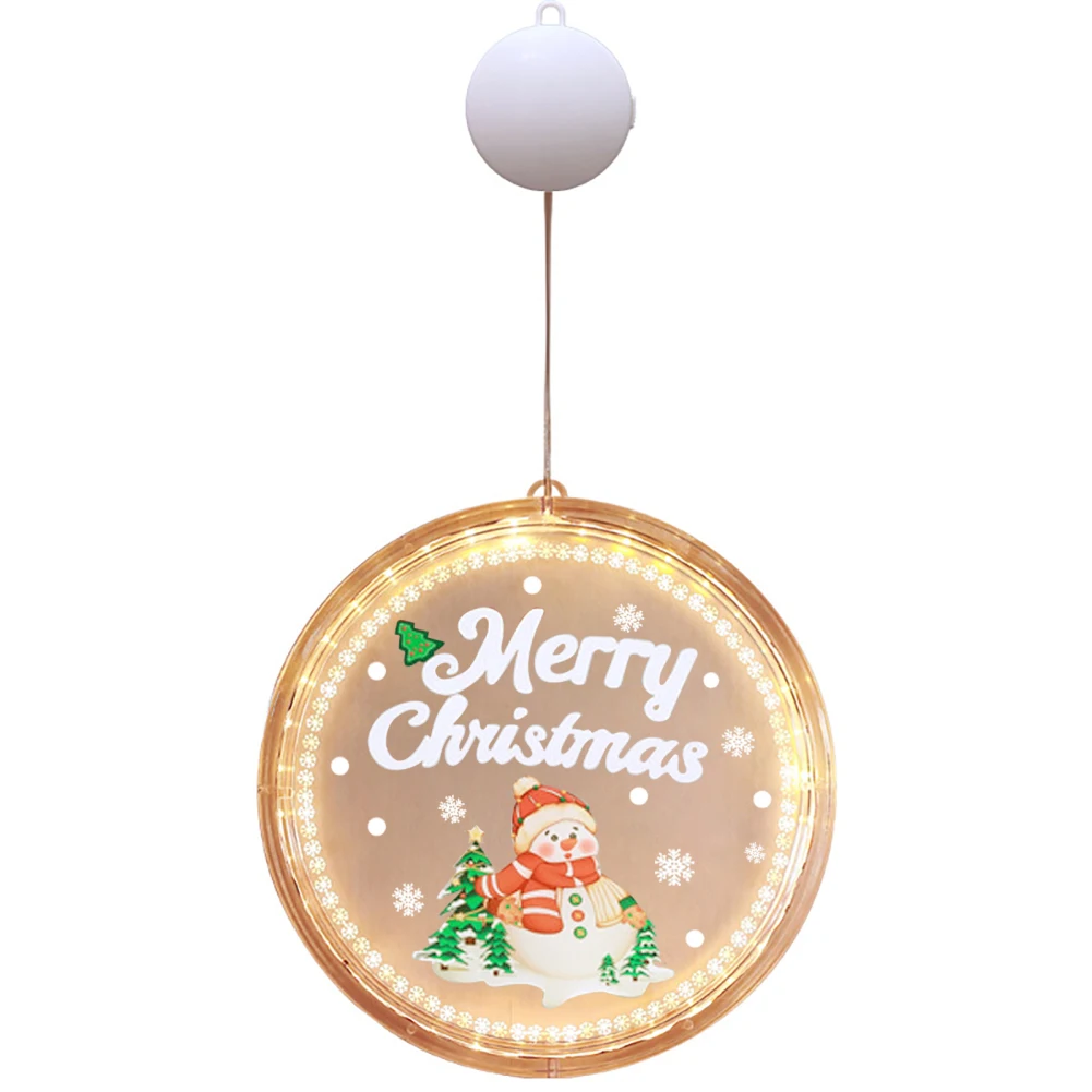 Christmas Window Light LED 3D Hanging Lights Battery Operated Round Lamp For Windows Christmas Tree Party Decor