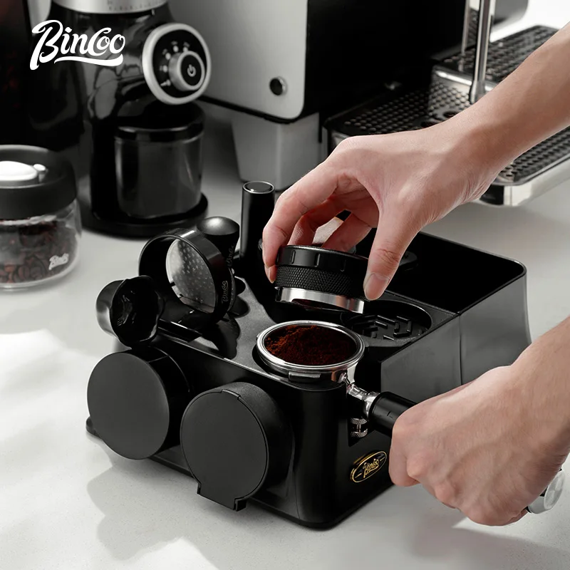 Bincoo ABS Coffee Portafilter Rack Distributor Holder Espresso Tamper Mat Stand Espresso Knock Box Coffee Accessories