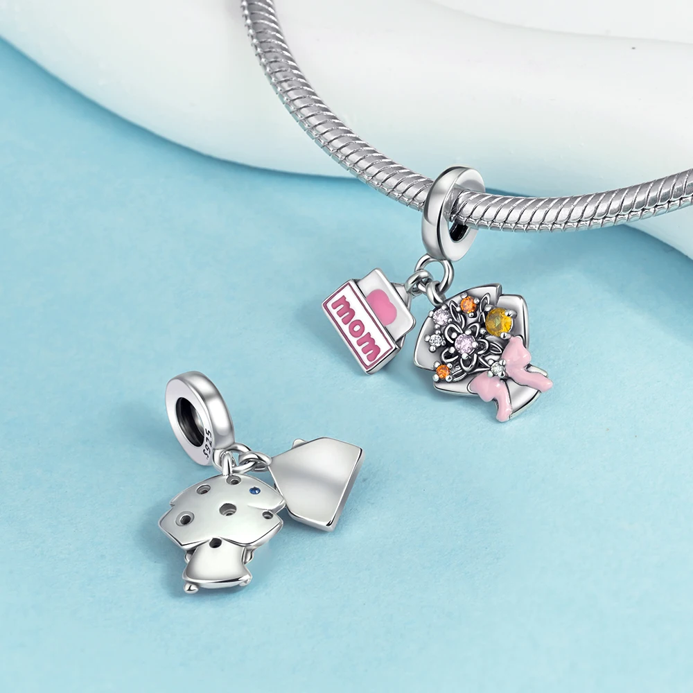 Ahthen 925 فضة رائجة البيع الخرز زهرة مغلف حلية صالح ثعبان سلسلة أساور القلائد للنساء صنع المجوهرات